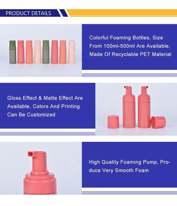 Botella de bomba de espuma de mousse rosa personalizada al por mayor 120Ml 150Ml