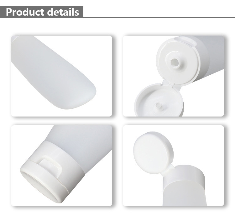 White Empty PE Lotion Bottles With Flip Top Cap