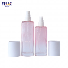 Wholesale Gradient Pink Glass 30ml Cosmetic Jars And Lotion Bottles With Pump