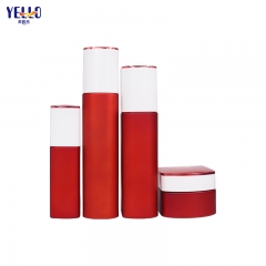 Envases de tarros cosméticos de cristal rojo de lujo para cremas y botellas de loción