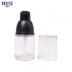 15ml 25ml Glass Lotion Bottles With Black Pump / Cylinder Serum Pump Bottles