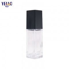 vidrio vacío cuadrado transparente de la botella de la loción 30ml para el empaquetado del cuidado de la piel