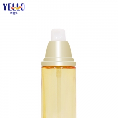 Clear Yellow Glass Lotion Bottles With Pump And Skincare Cream Jar