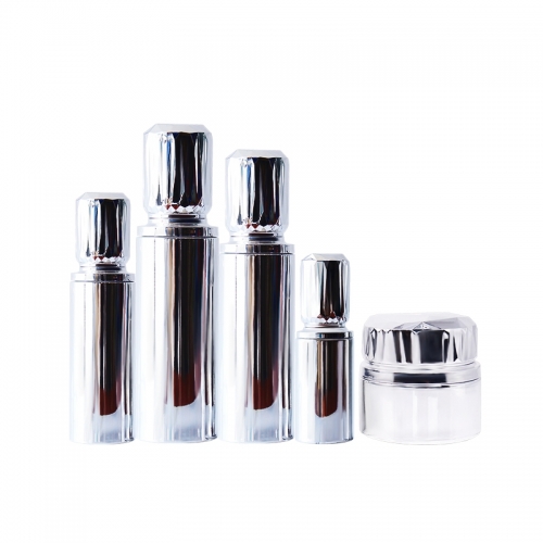 OEM Custom Luxurious Silver Glass Lotion Bottles And Face Cream Jar