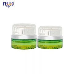 Luxury Green Yellow Glass Cream Jars And Lotion Bottles With Pump