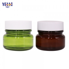 Green Cosmetic Lotion Pump Dispenser Bottles And Cosmetic Cream Jars