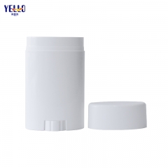 Plastic Eco Friendly White Deodorant Reusable Tube Containers Oval 75g