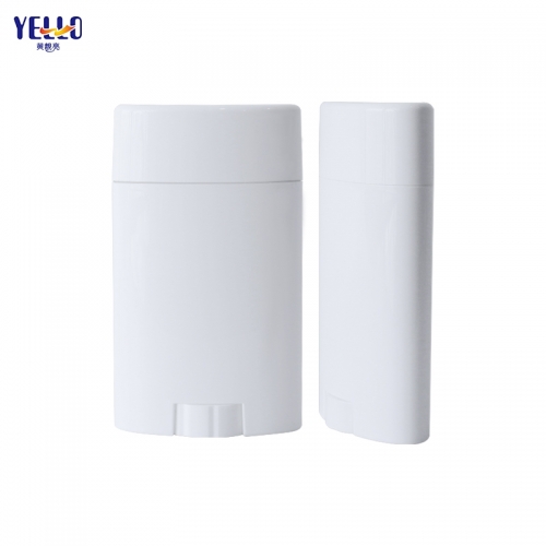 Plastic Eco Friendly White Deodorant Reusable Tube Containers Oval 75g