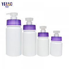 PE Travel Refillable Shampoo And Conditioner Bottles With Purple Pump