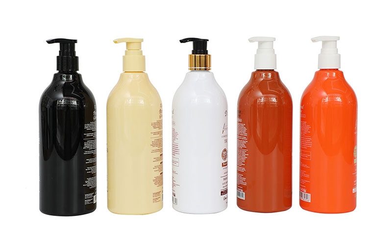 Pink Black Blue Orange Yellow Shampoo Bottles 500ml With Pump