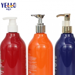 Botellas vacías de champú rosa, negro, azul, naranja y amarillo, 500 ml con bomba