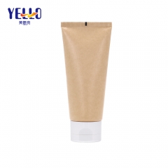 Custom Round Brown Cosmetic Kraft Paper Squeeze Tube Packaging