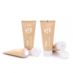 Custom Round Brown Cosmetic Kraft Paper Squeeze Tube Packaging