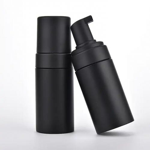 Black Pet Plastic Soap Foam Pump Dispenser Man Face Wash Bottle 120Ml