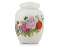 High Grade Mini Peony Porcelain Tea Caddy 60ml 2fl. oz * Free Shipping