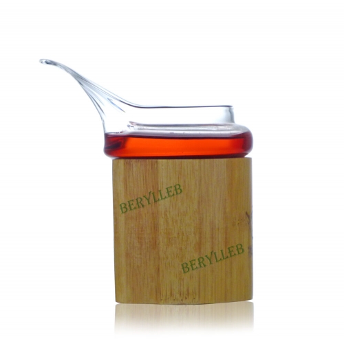 High Grade Bamboo Jacket Clear Glass Gongfu Tea Pitcher 250ml 8.4fl. oz * Free Shipping