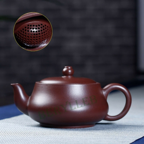 Flat Lid Bowl Pot  * Pure Handmade Yixing Purple Clay Zisha Teapot 240ml * Free Shipping
