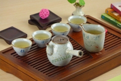 Zhi Jing Ting * Hand Painted Ceramic Gongfu Tea Set 6 Pcs * Free Shipping