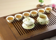 High Grade Gold Plum Blossom Porcelain Gongfu Tea Set 8 Pcs * Free Shipping