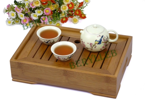 High Grade Bamboo Gongfu Tea Tray Serving Table 27.5 * 19 * 7cm * Free Shipping