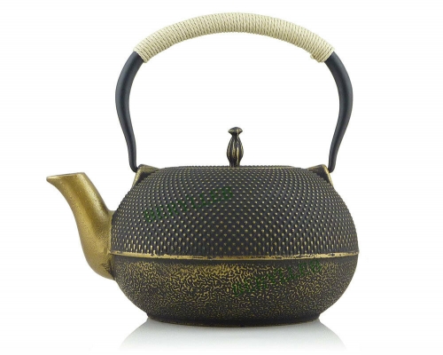 High Grade Golden Hobnail Tetsubin Cast Iron Teapot w/t Infuser 1.8L 60.5fl. oz * Free Shipping