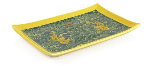 Top Grade Blue Golden Dragon Porcelain Gongfu Tea Tray 25* 16cm * Free Shipping