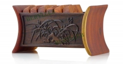 Handmade High Grade Pau Rosa/Black Ebony Teacup Coaster Set 7Pcs * Free Shipping