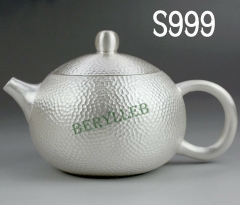 Pure Handmade S999 Pure Silver Xi Shi Gongfu Teapot 250ml * Free Shipping