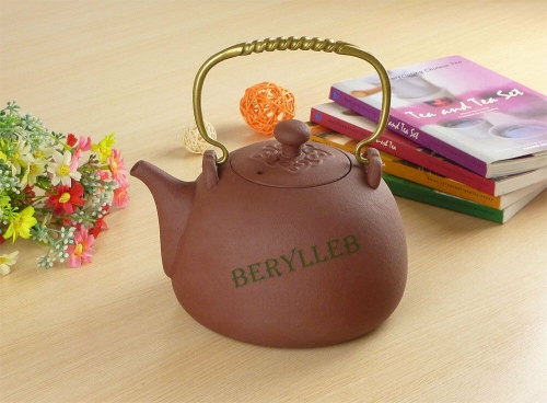 High Grade Copper Handle Red Vesuvianite Teapot 1300ml 43.7fl.oz * Free Shipping