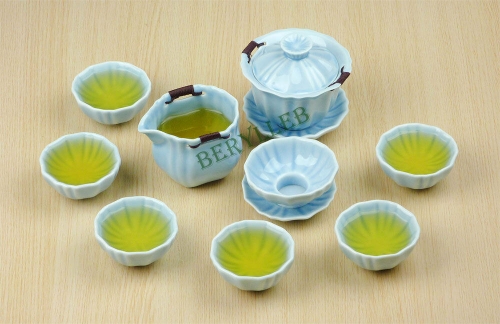 High Grade Blue Porcelain Gongfu Tea Set * 9 Pcs * Free Shipping