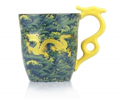 Top Grade Blue Golden Dragon Porcelain Teacup 120ml 4fl. oz * Free Shipping