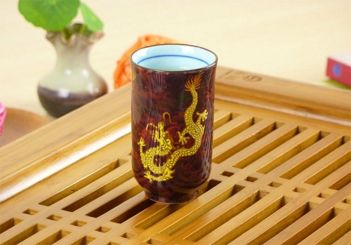 Top Grade Red Golden Dragon Porcelain Smell Aroma Cup 30ml 1fl. oz * Free Shipping