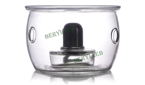 High Grade Clear Glass Teapot Warmer w/t Alcohol Burner * Free Shipping