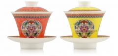 2 * High Grade Jindezhen Couple Porcelain Gongfu Tea Gaiwan w/t Infuser 80ml * Free Shipping