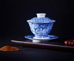 Various Flowers * Pure Hand Painted Jingdezhen Porcelain Teacup Gaiwan 140ml * Free Shipping
