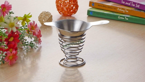 High Grade Stainless Steel Double-layer Fine Tea Strainer + Holder * Free Shipping