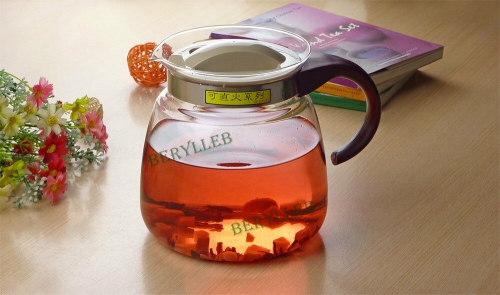 High Grade Clear Glass Kettle for Gas Stove 1800ml 60.5fl. oz * Free Shipping * Free Shipping