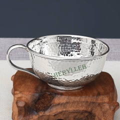 Pure Handmade S999 Pure Silver Highlight Teacup w/t Handdle 60ml * Free Shipping