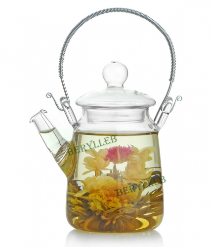 High Grade Handle Clear Glass Teapot w/t Lid 300ml 10.2fl.oz * Free Shipping