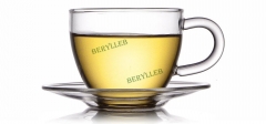 High Grade Clear Glass Tea & Coffee Cup w/t Saucer 50ml 1.68fl. oz * Free Shipping