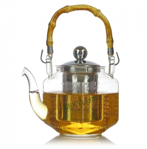 High Grade Cubic Clear Glass Teapot w/t Stainless Steel Infuser 600ml 20fl. oz * Free Shipping