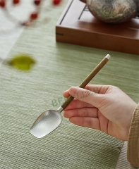 Pure Handmade S999 Pure Silver Teaspoon w/t Bamboo Handle * Free Shipping
