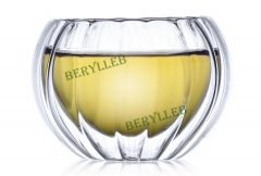 High Grade Pumpkin Double Wall Clear Glass Teacup 60ml 2 fl. oz * Free Shipping