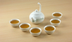 High Grade Golf White Porcelain Gongfu Teapot 300ml + 6 Teacups * Free Shipping