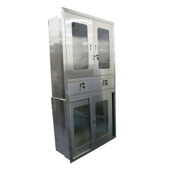 Hospital Furniture Instrument Stainless Steel Medical Cabinet With Solid Structure