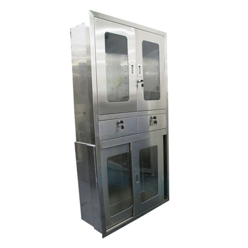 Hospital Furniture Instrument Stainless Steel Medical Cabinet With Solid Structure
