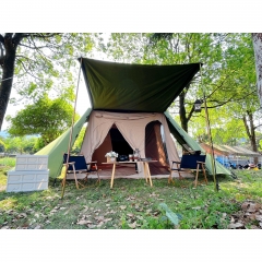 Family canvas camping ridge bar tent