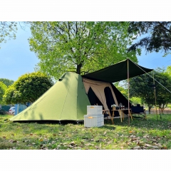 Family canvas camping ridge bar tent