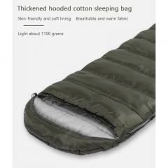 Thickened hooded cotton sleeping bag
