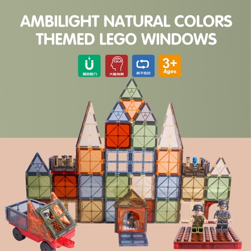 3D Magnetic Tiles and Stack Building Toys 101pcs Magnet Blocks Set with Alphabet Card STEM Educational Preschool Birthday Gifts for Toddlers Kid